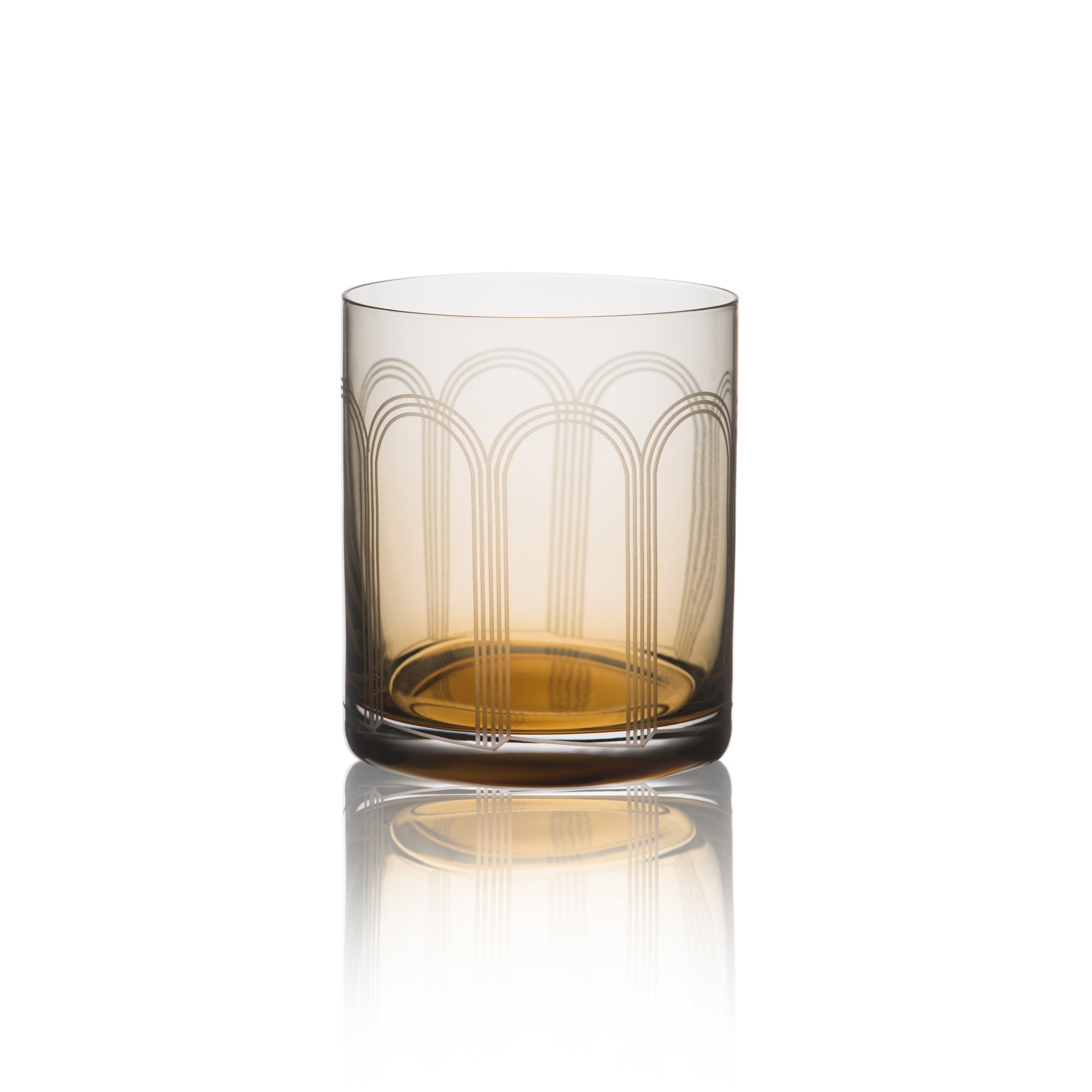RONA Art Deco Amber Rocks Glass image 1 RONA Art Deco Amber Rocks Glass image 1
