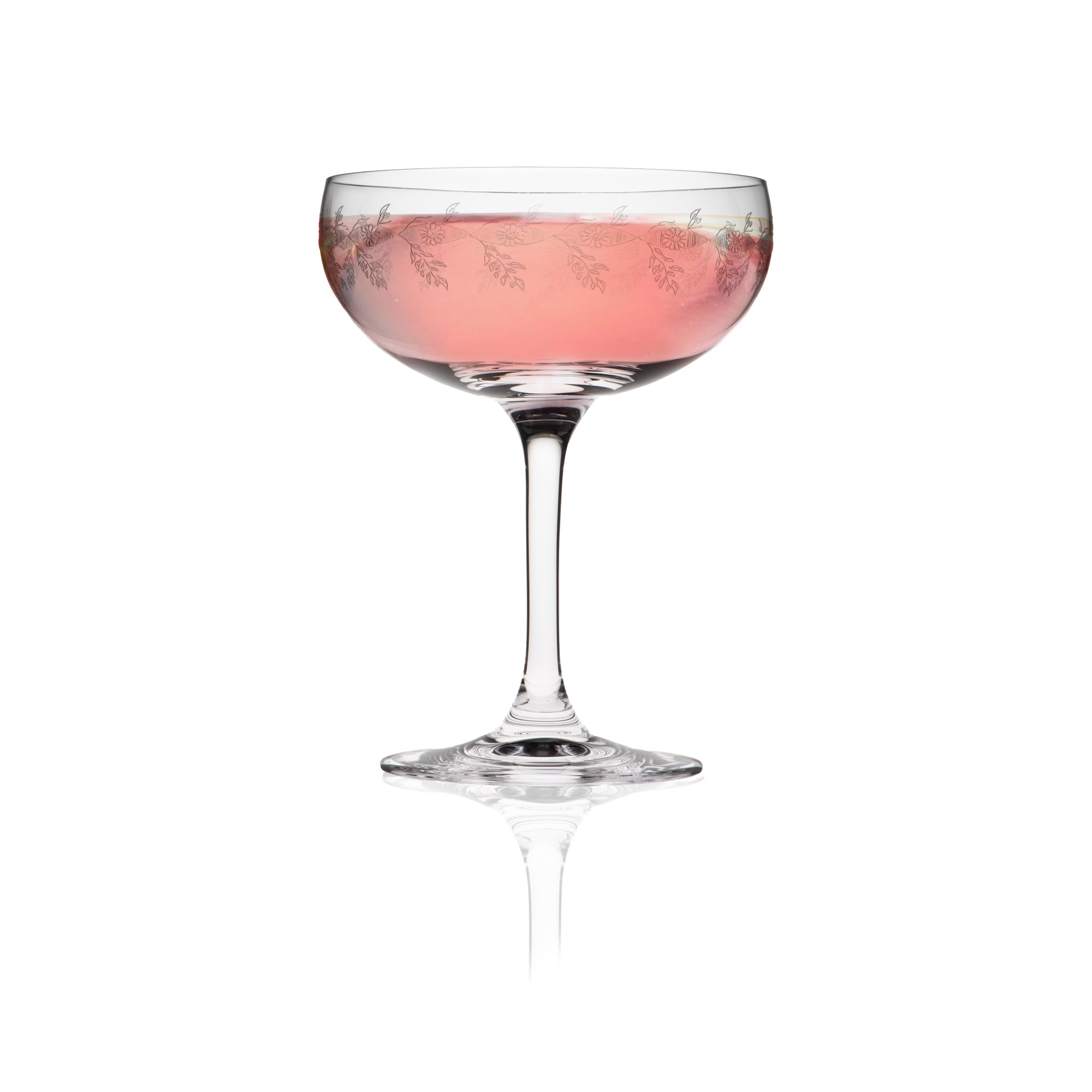 RONA Vintage Etched Coupe Glass image 1 RONA Vintage Etched Coupe Glass image 1