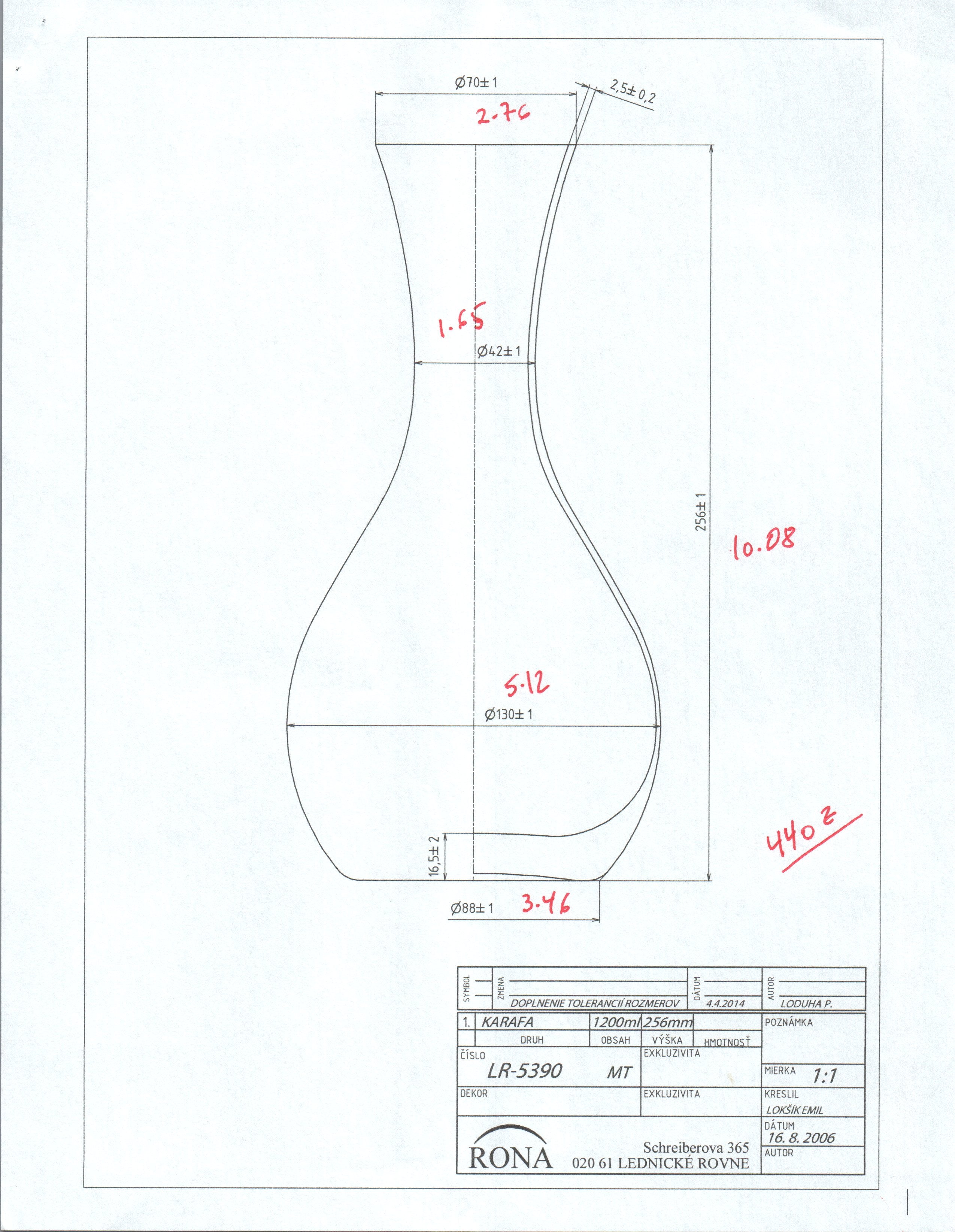 RONA Alsace Carafe - Volume - Dimensions image 