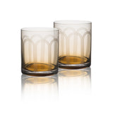 RONA Art Deco Amber Rocks Glass - Set of 2 image 2