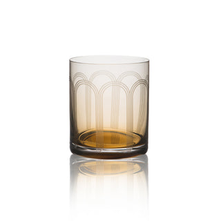RONA Art Deco Amber Rocks Glass