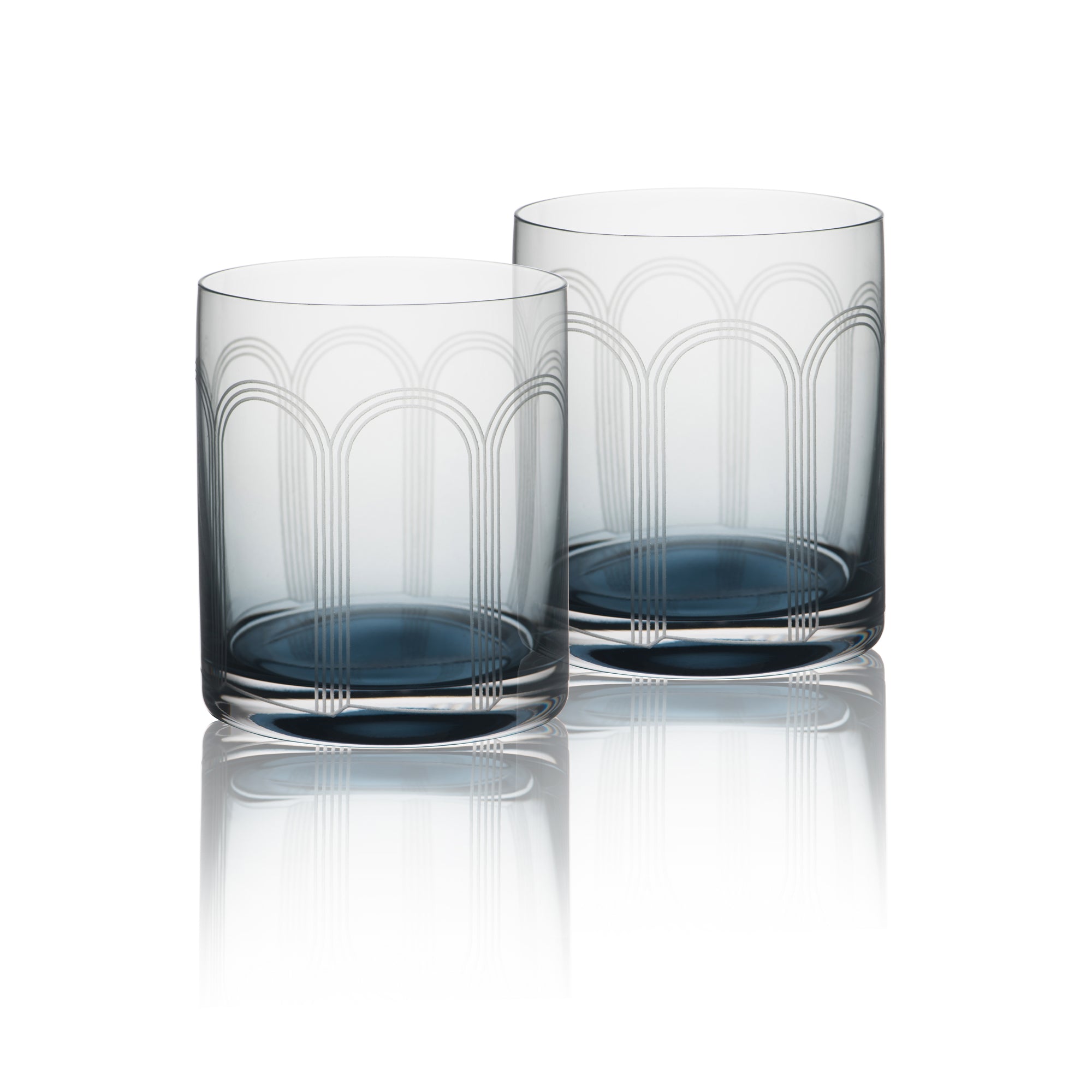 RONA Art Deco Aqua Rocks Glass - Set of 2 image 2