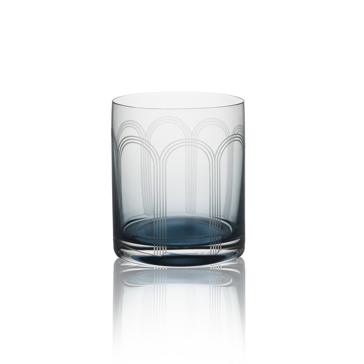 RONA Art Deco Aqua Rocks Glass image 1
