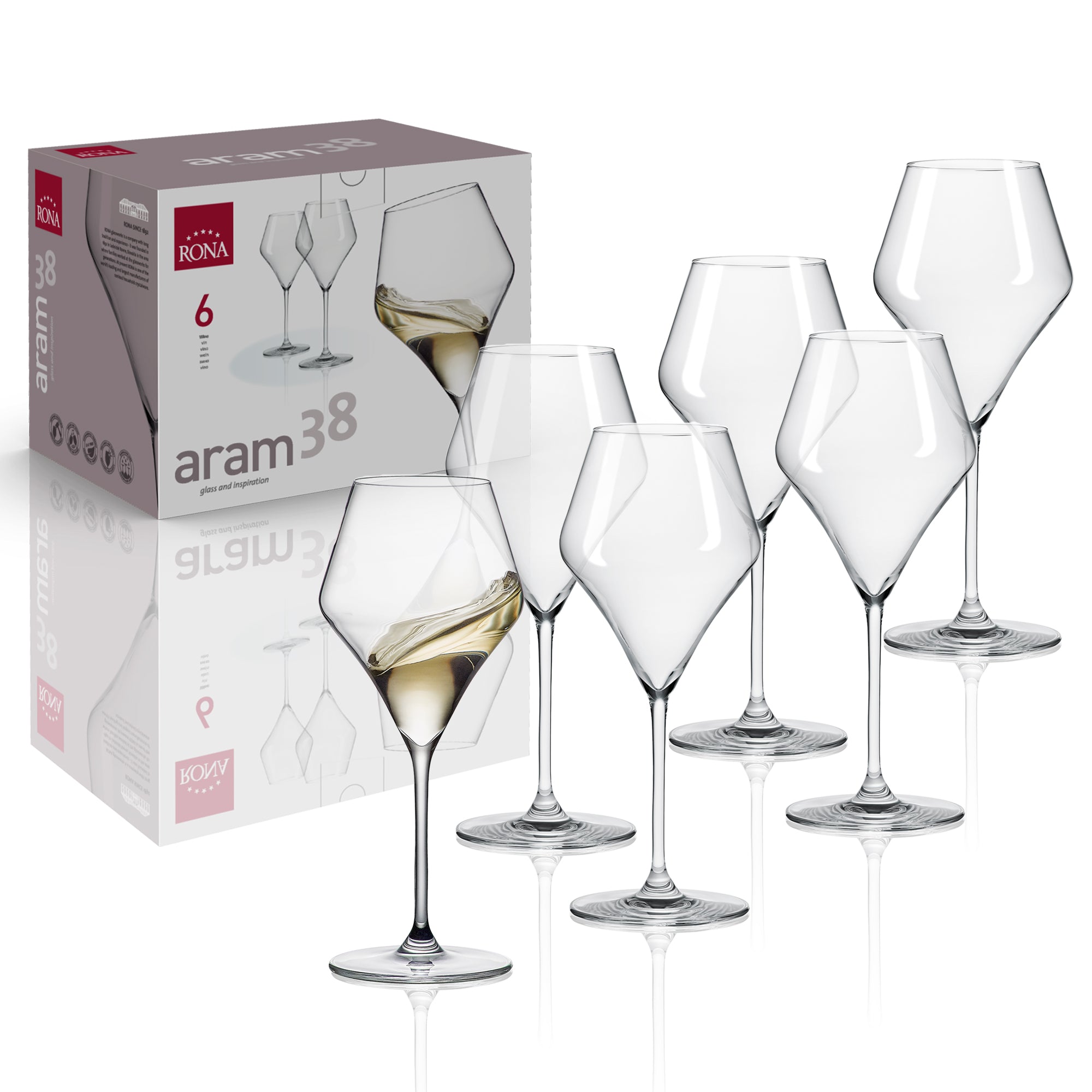 RONA Aram 38 Wine Glass - Set of 6 - Pack image 6