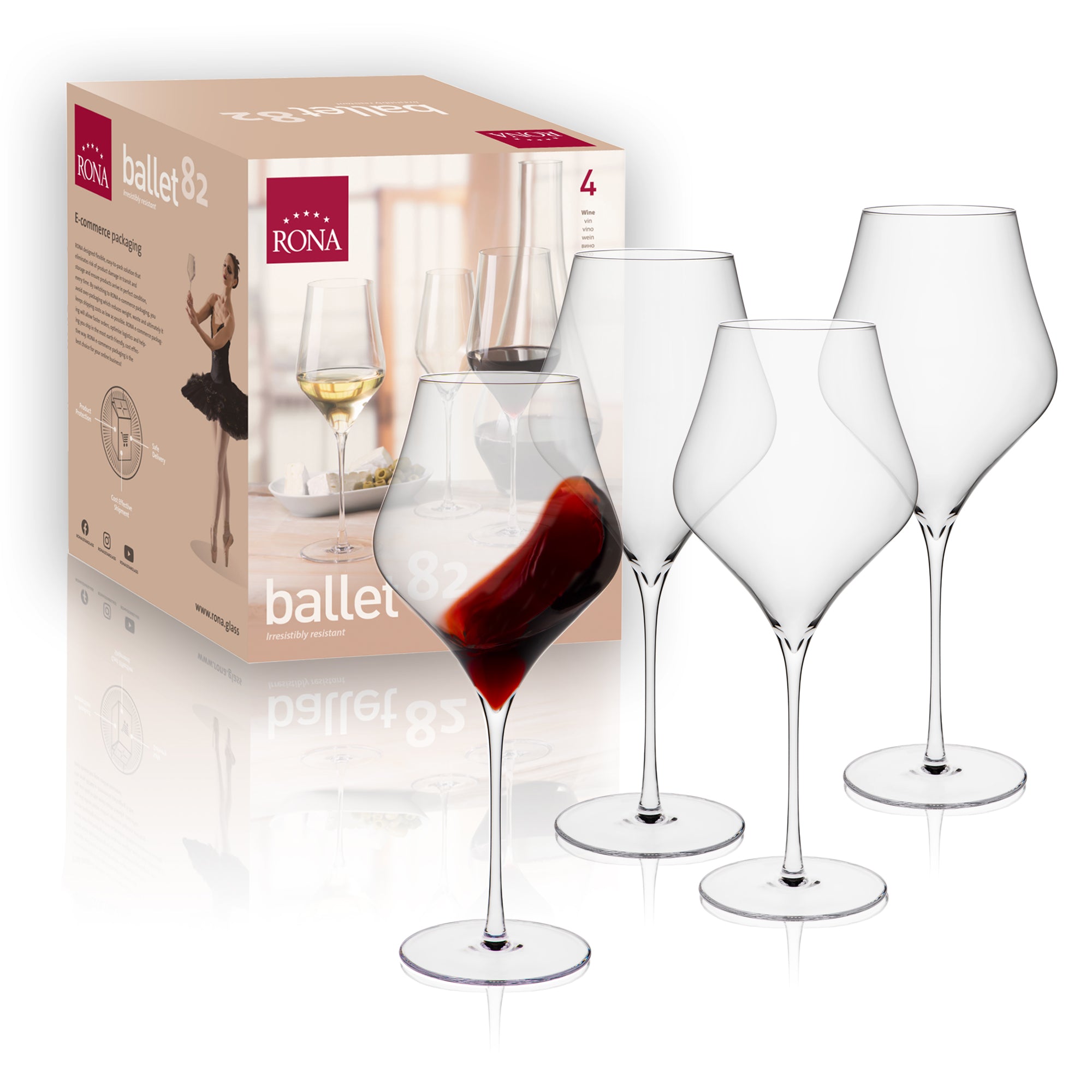 RONA Ballet 82 Wine Glass - Set of 4 - Pack image 3