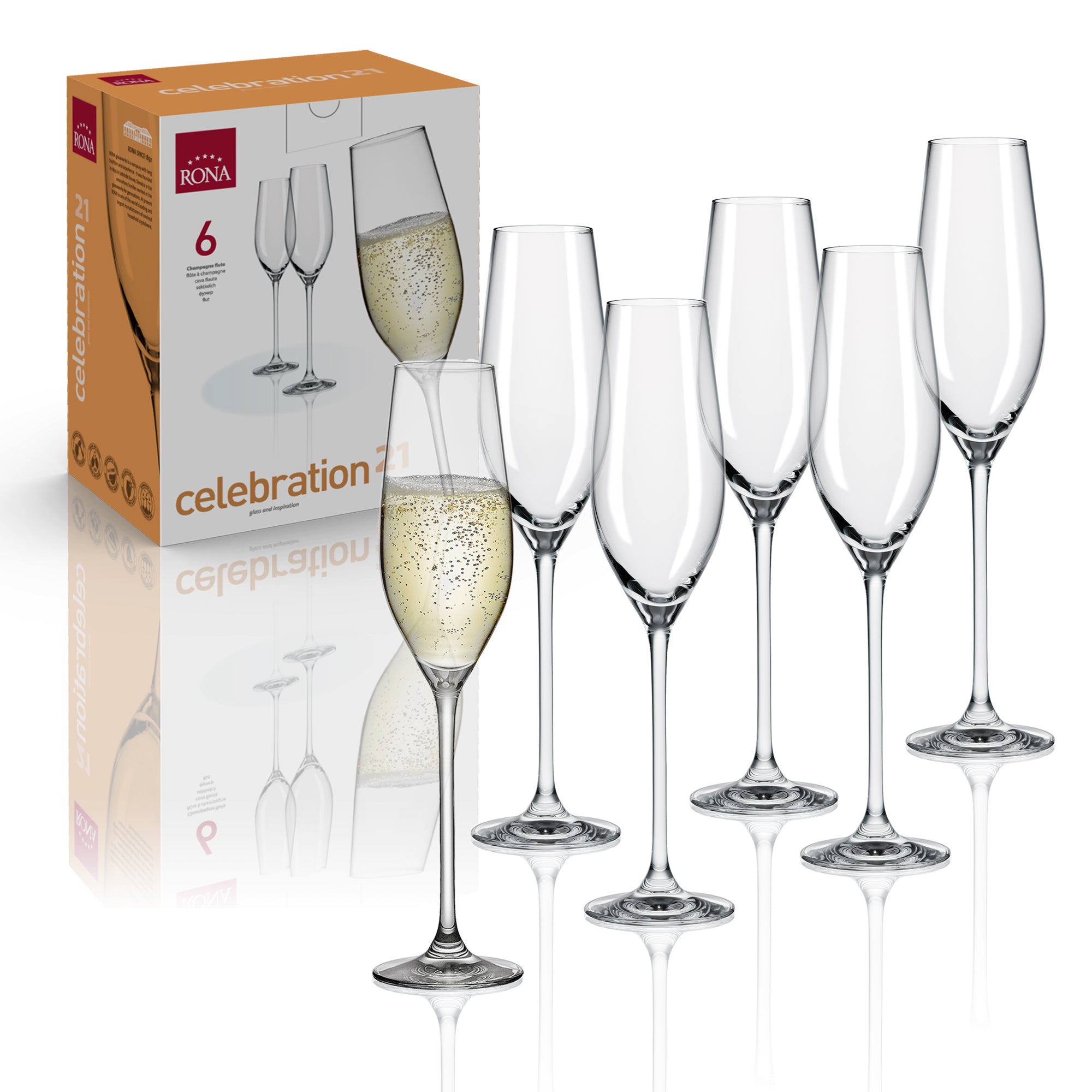 RONA Celebration Champagne Flute - Set of 6 - Pack image 6