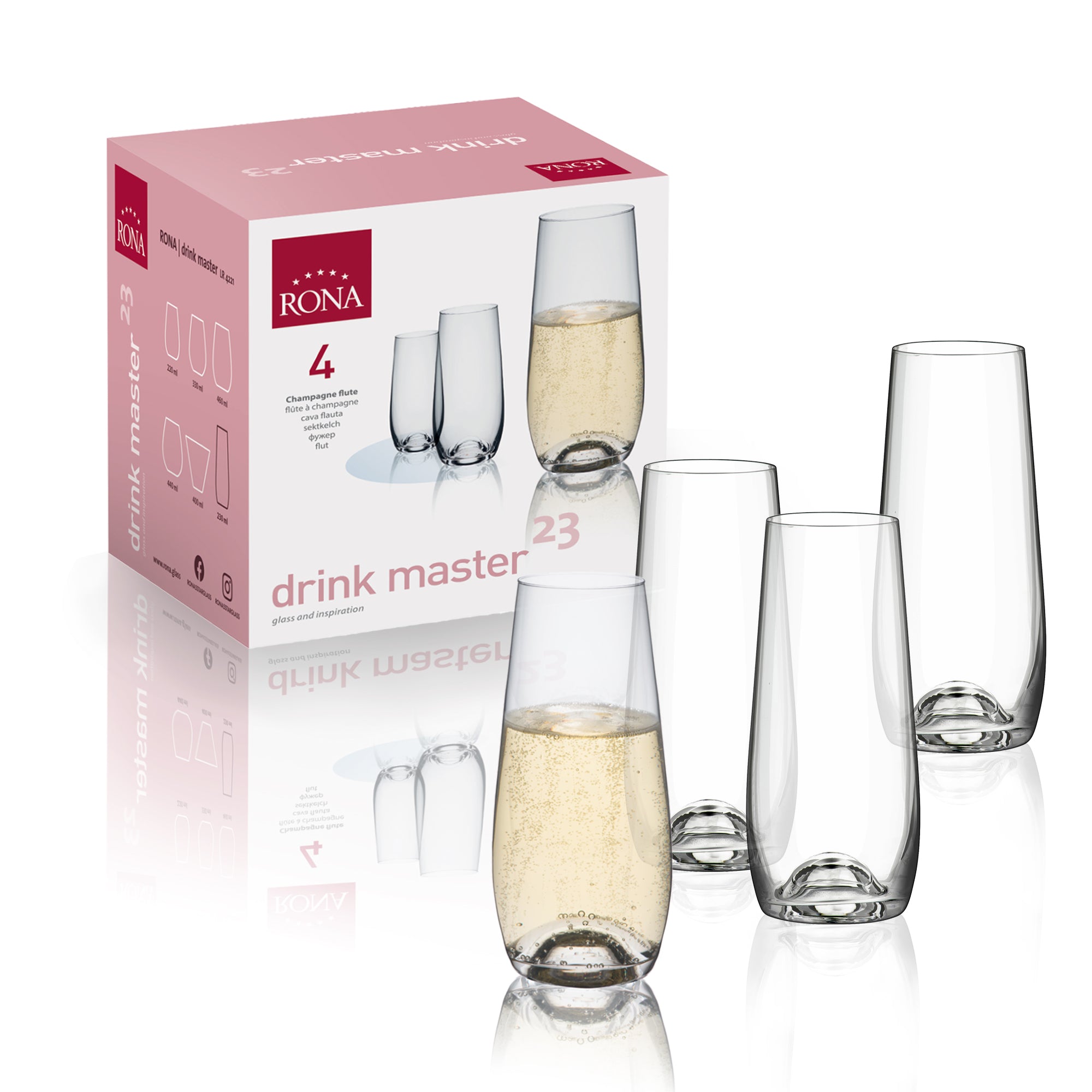 RONA Drink Master Stemless Champagne - Set of 4 - Pack image 4