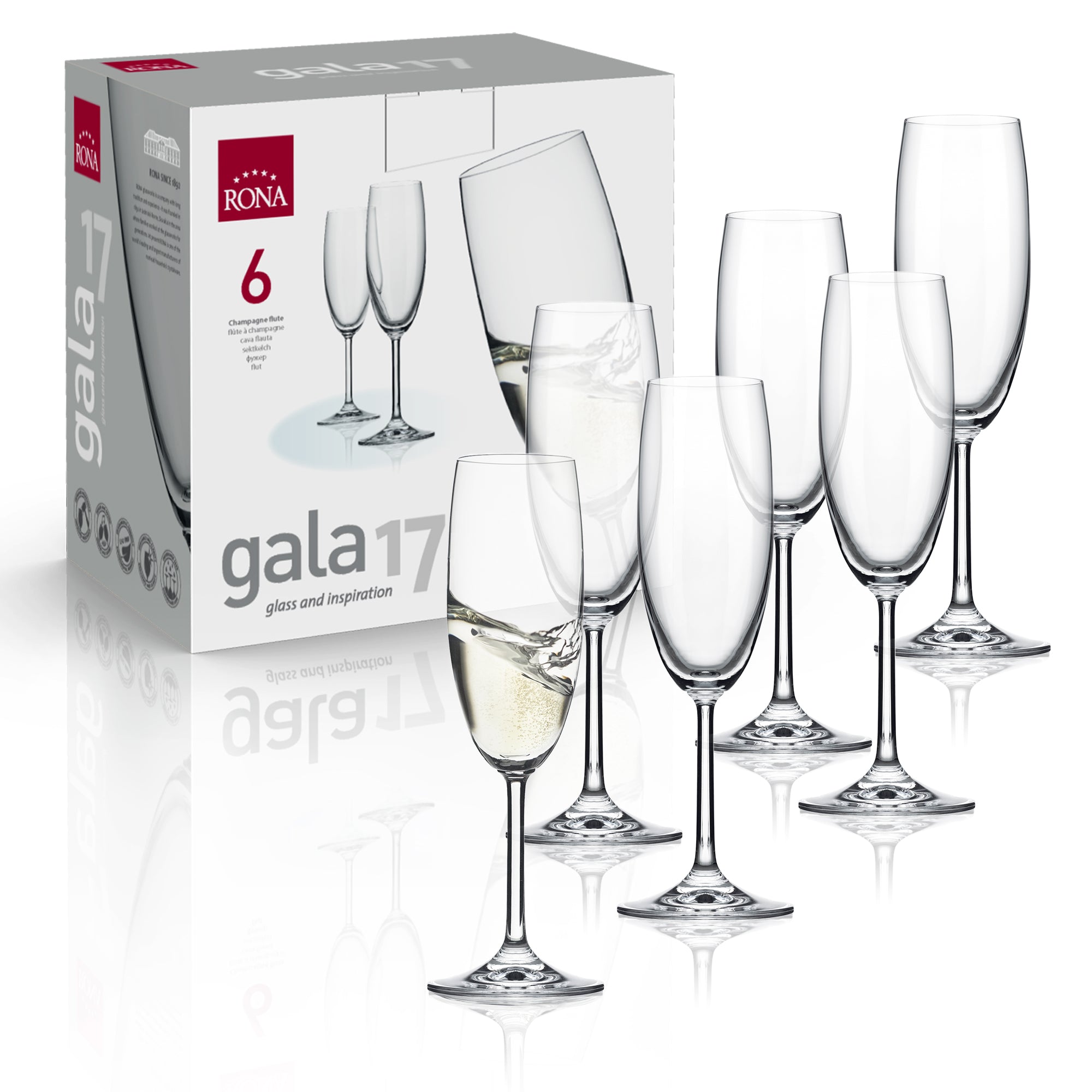 RONA Gala Champagne Flute - Set of 6 - Pack image 4