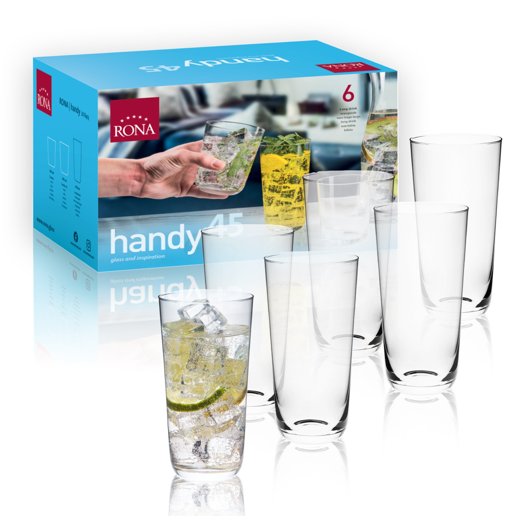 RONA Handy Long Drink Glass - Set of 6 - Pack image 6