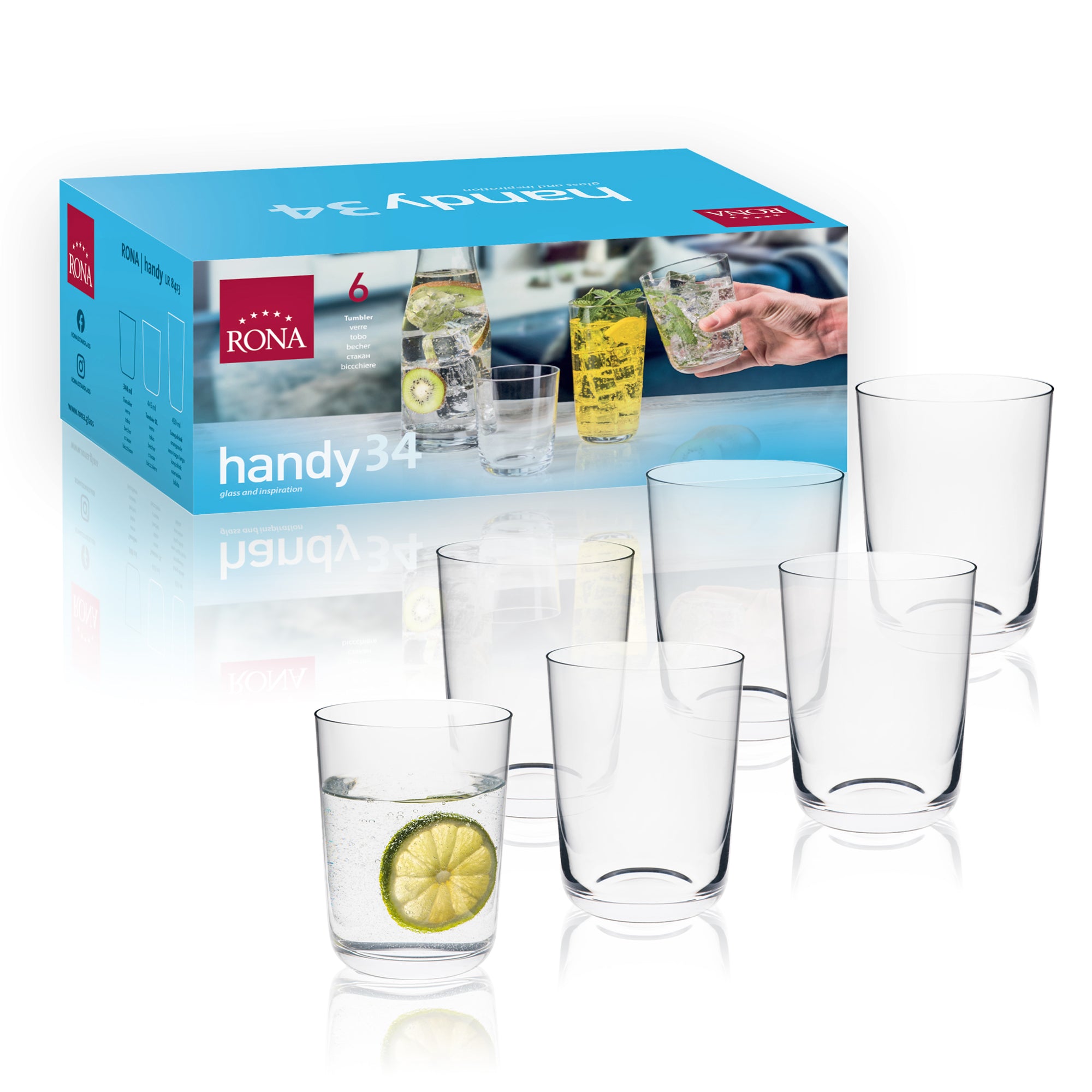 RONA Handy Tumbler Glass - Set of 6 - Pack image 6