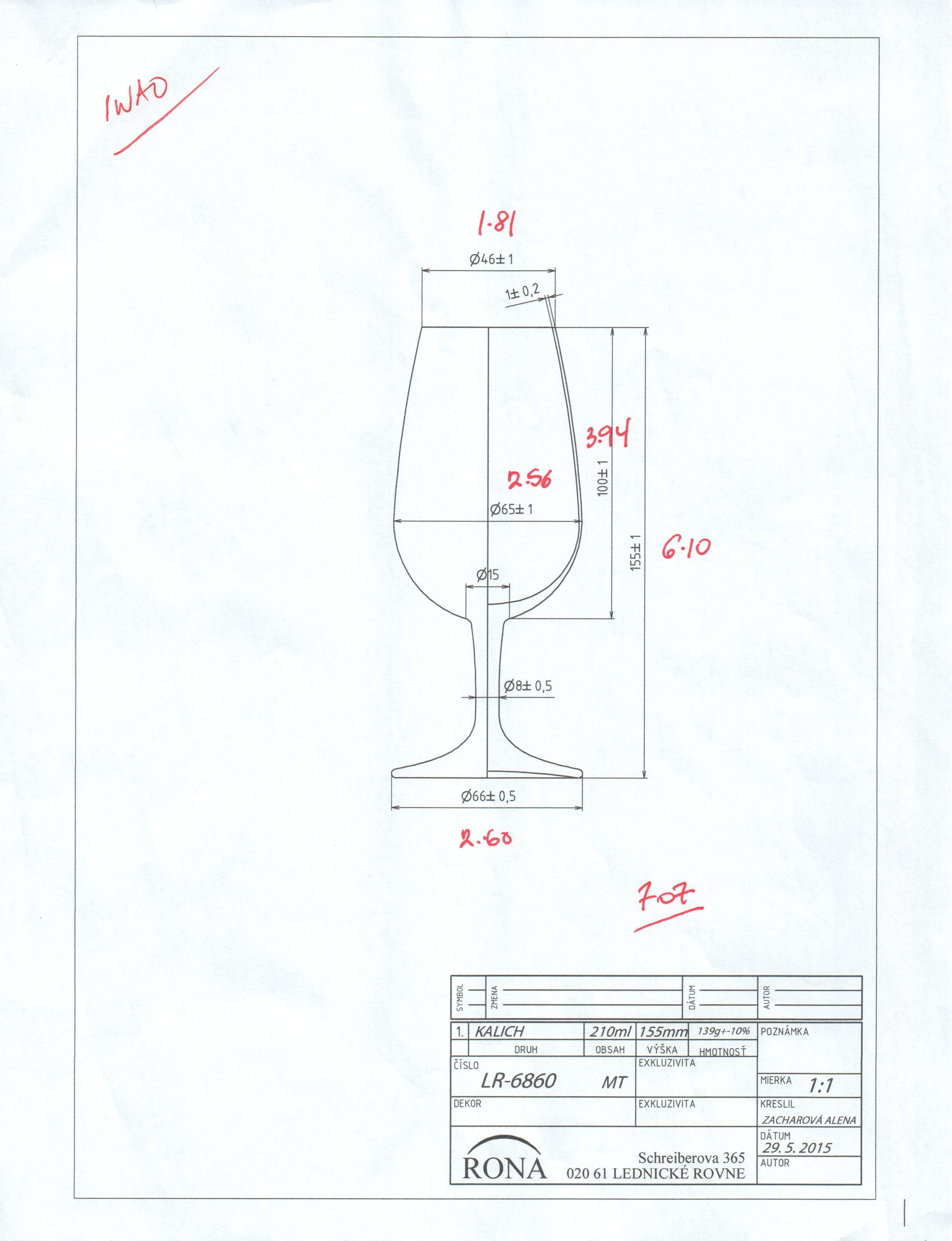 RONA INAO / ISO Tasting Glass -  - Volume - Dimensions image 7