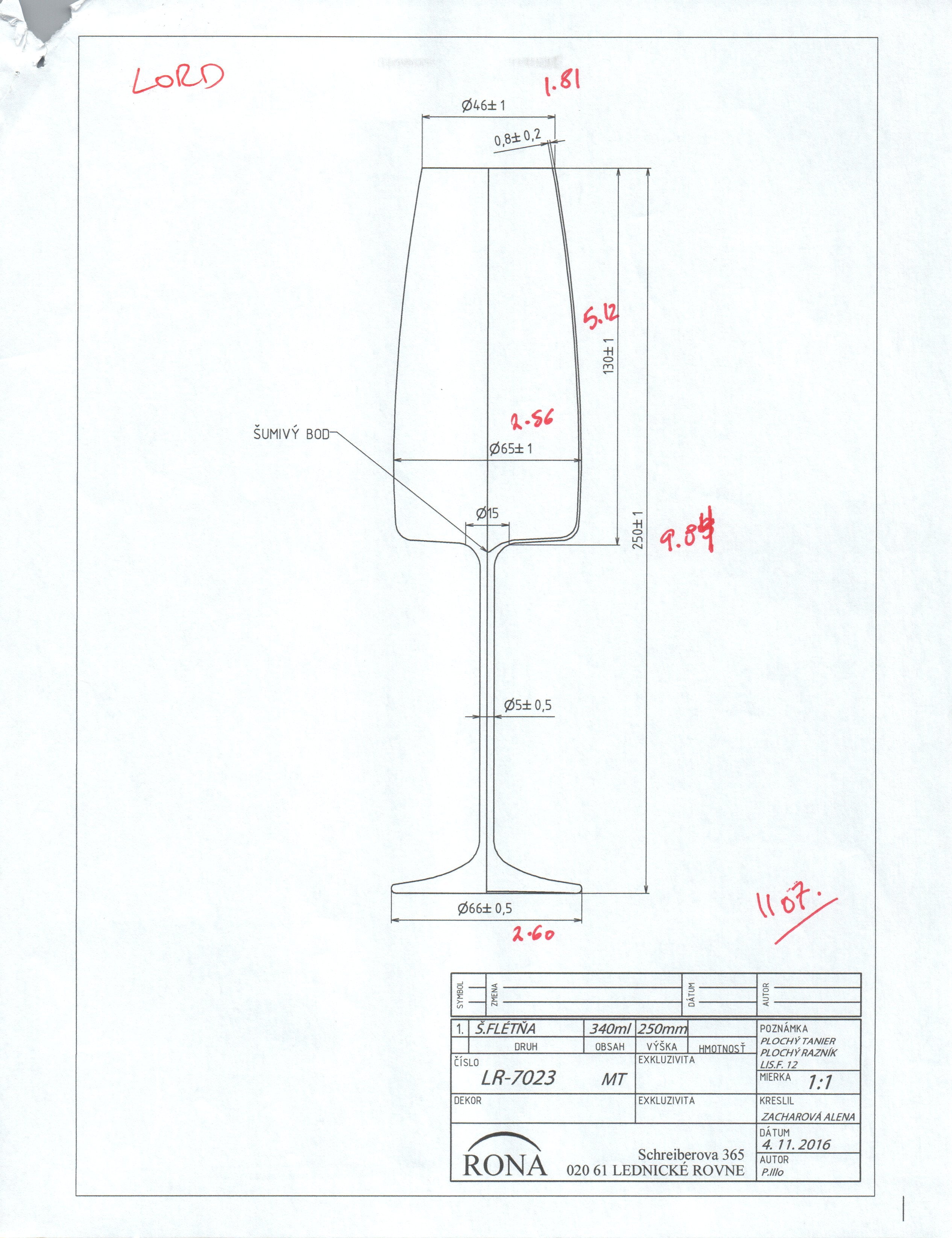 RONA Lord Champagne Flute - Volume - Dimensions image 9