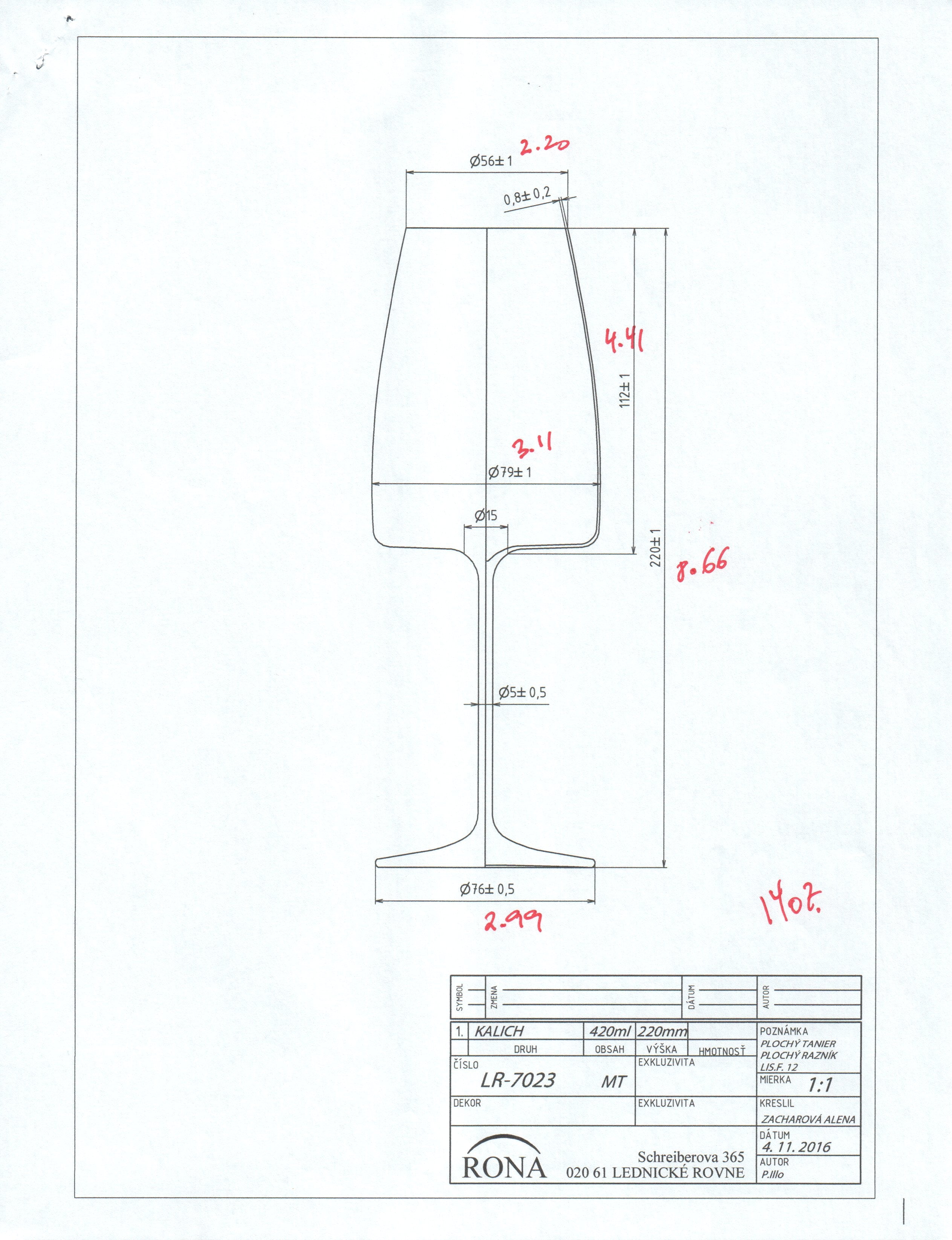 RONA Lord 42 Wine Glass - Volume - Dimensions image 9