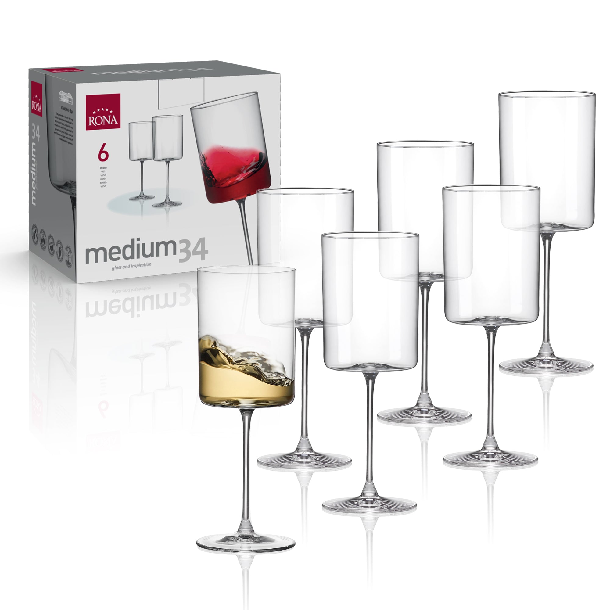 RONA Medium 34 Wine Glass - Set of 6 - Pack image 6