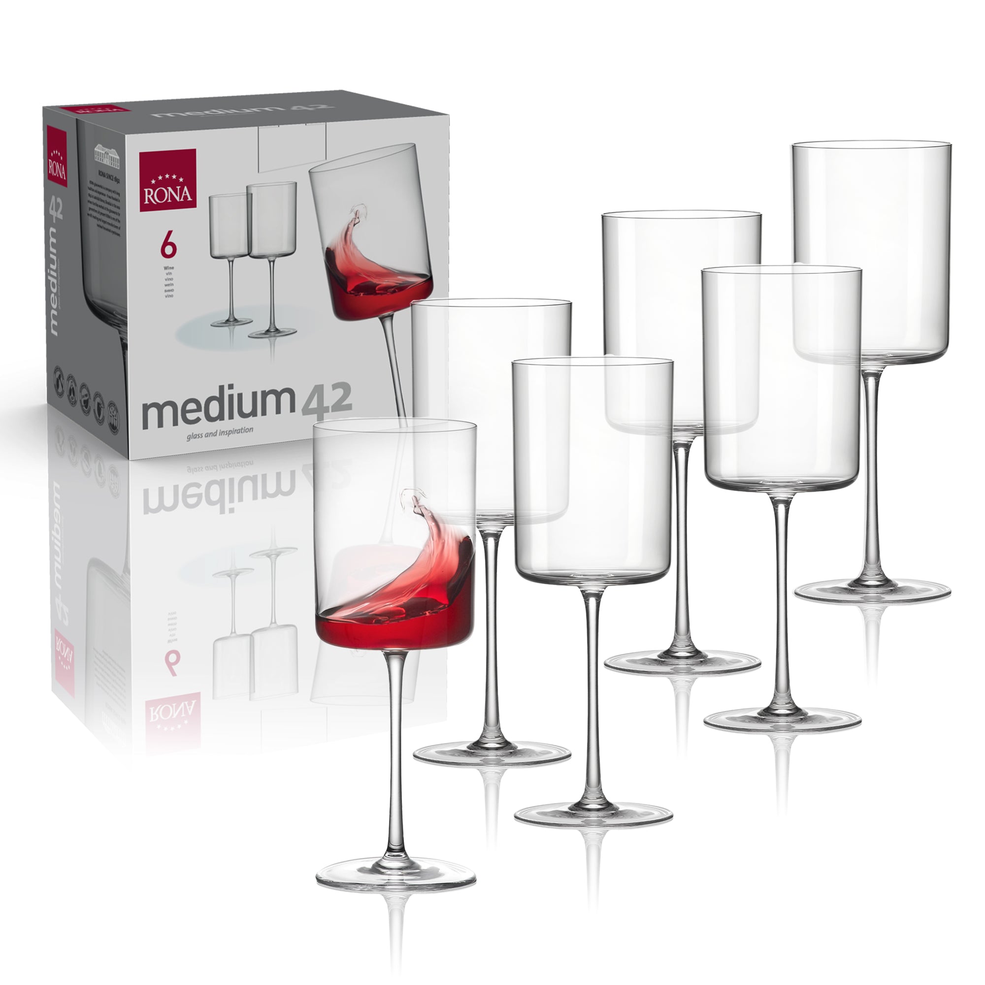 RONA Medium 42 Wine Glass - Set of 6 - Pack image 6
