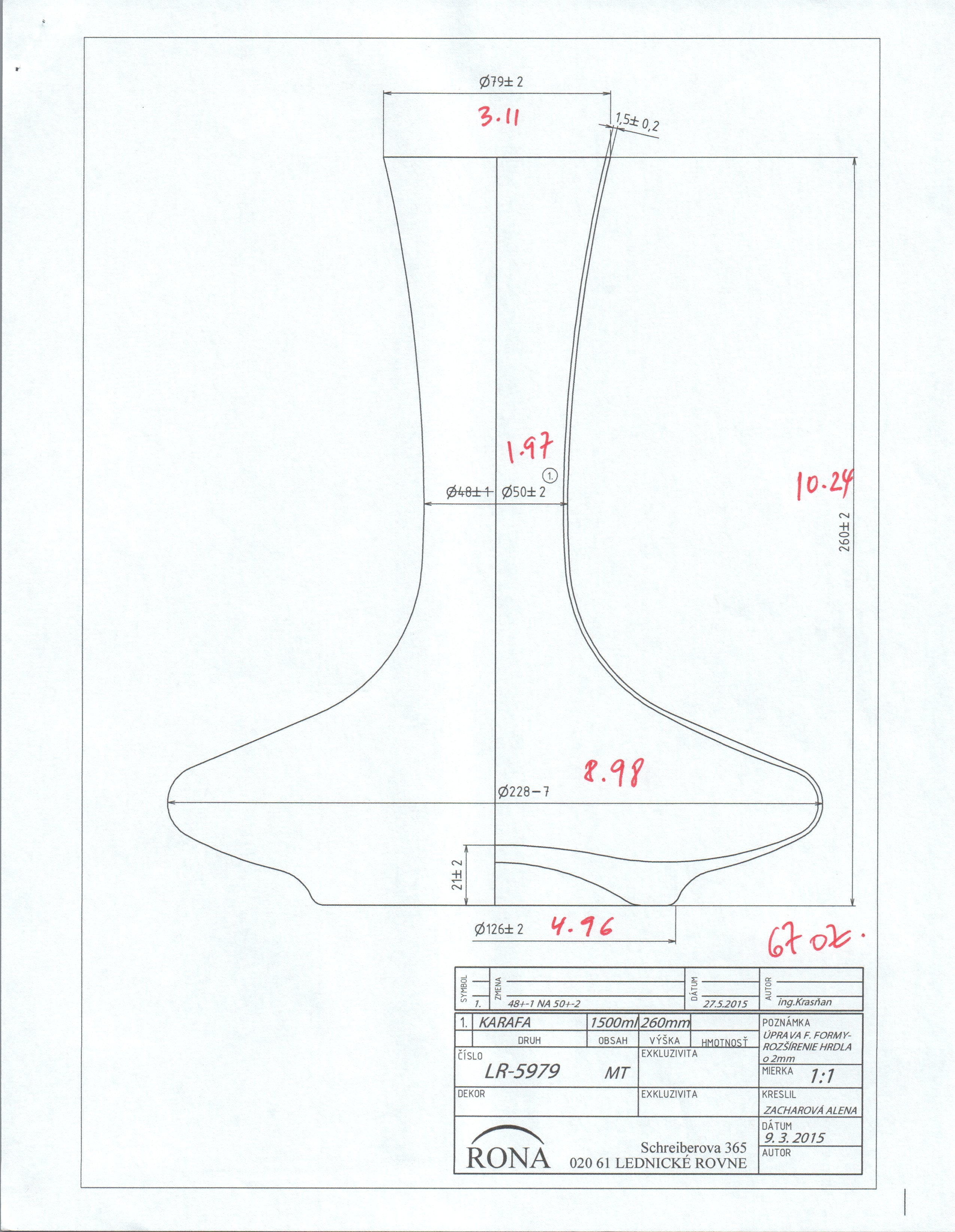 RONA Mendoza Decanter - Volume - Dimensions image 6