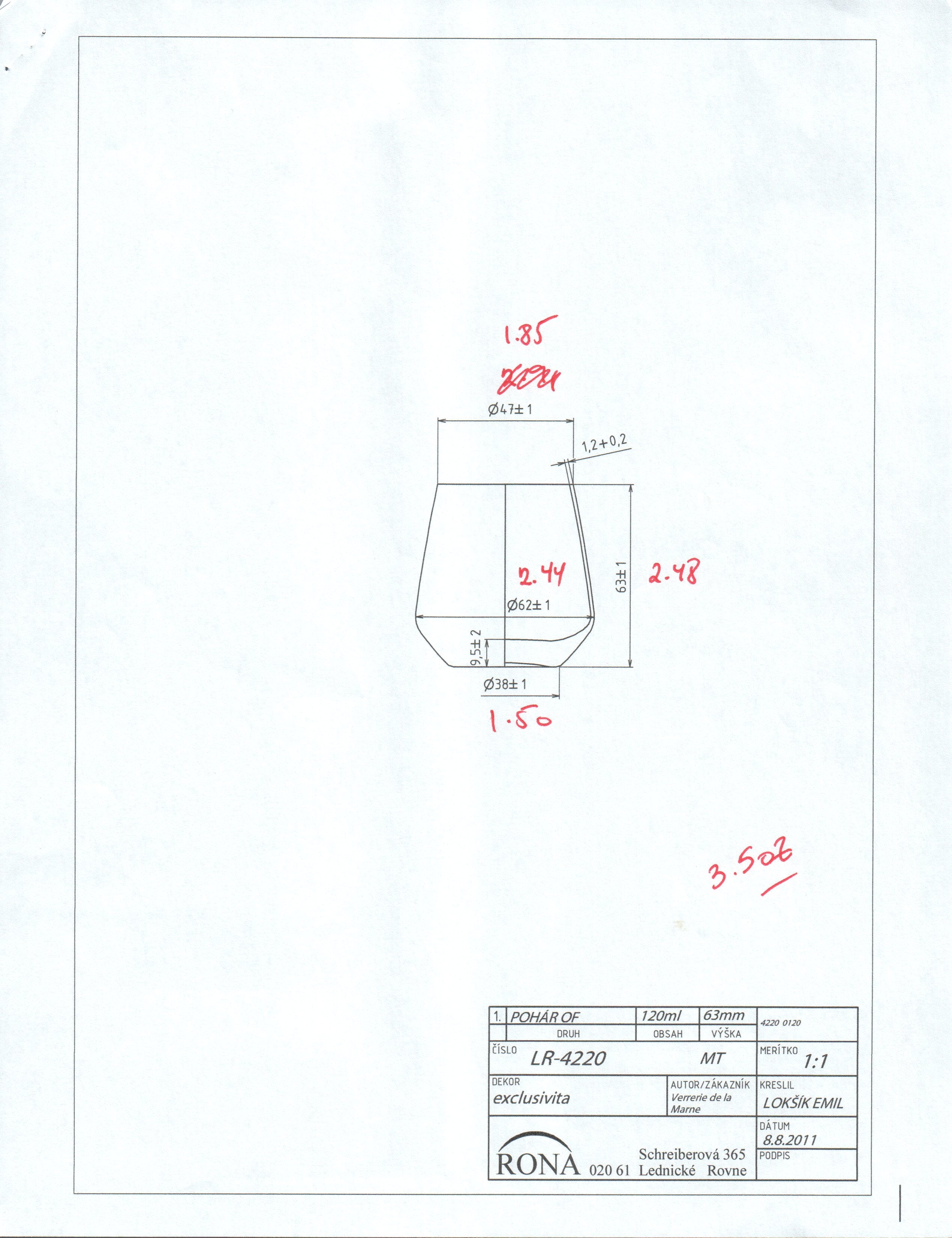 RONA Mise En Bouche Meson Glass - Volume - Dimensions image 3