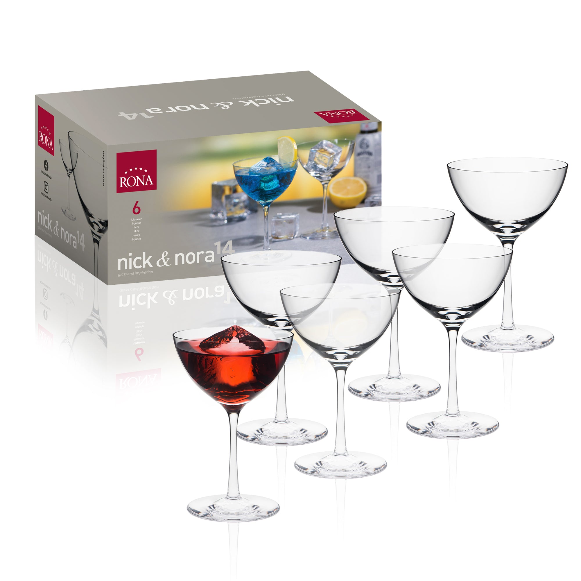 RONA Nick & Nora Glass - Set of 6 - Pack image 5