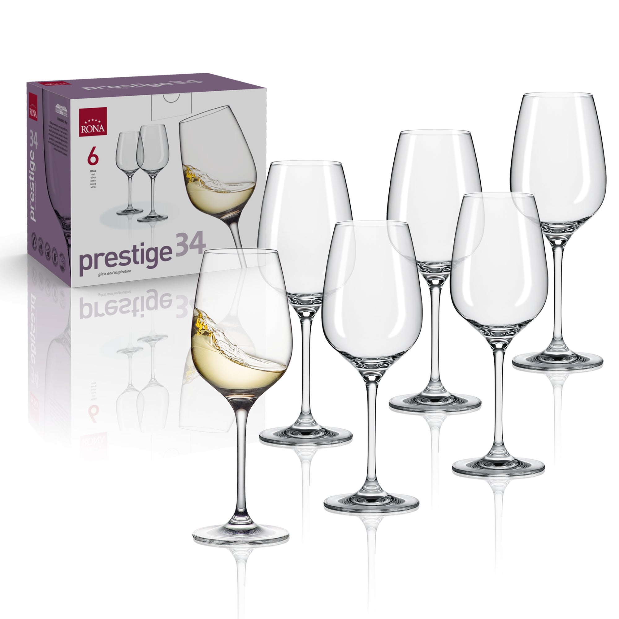 RONA Prestige 34 Wine Glass - Set of 6 - Pack image 6