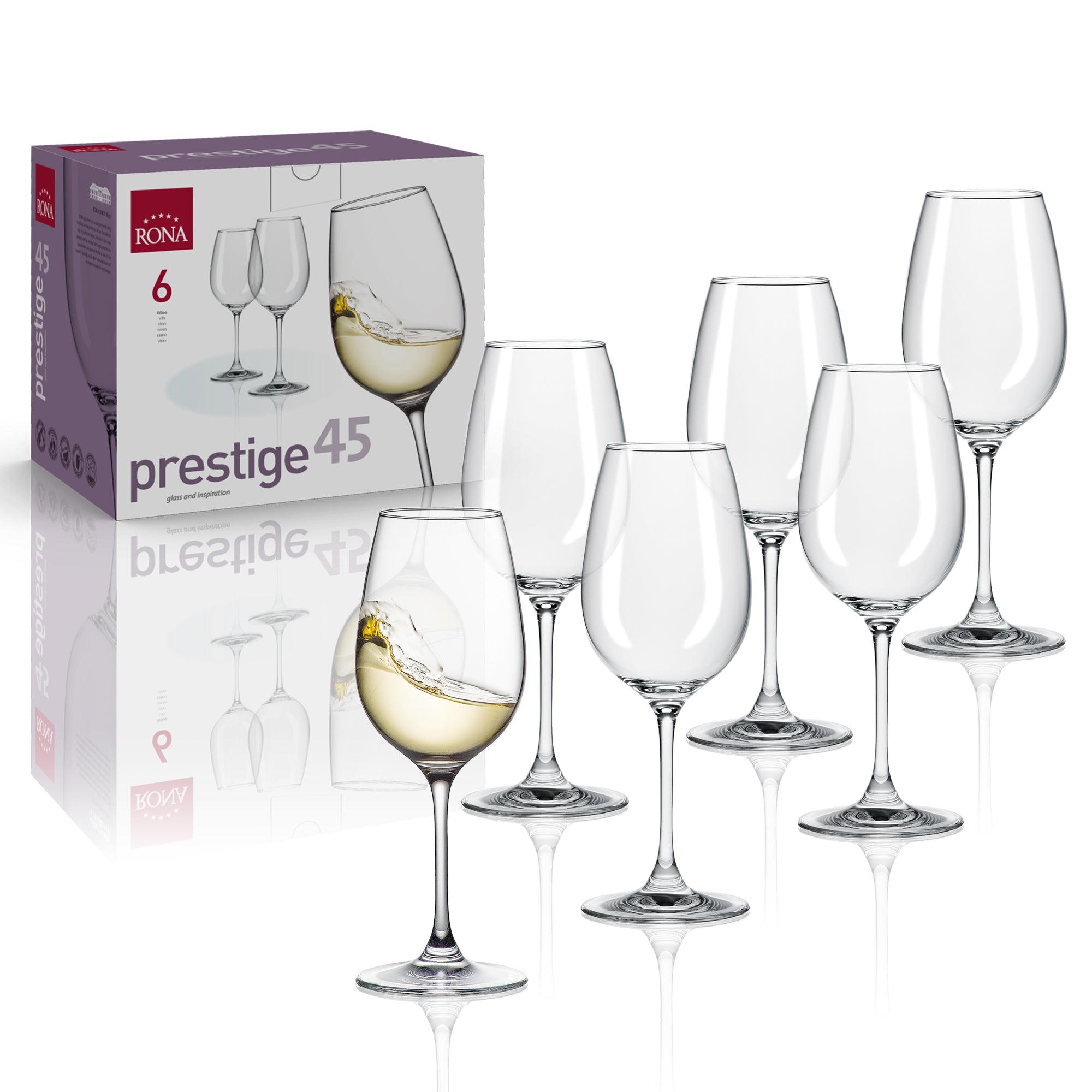 RONA Prestige 45 Wine Glass - Set of 6 - Pack image 6