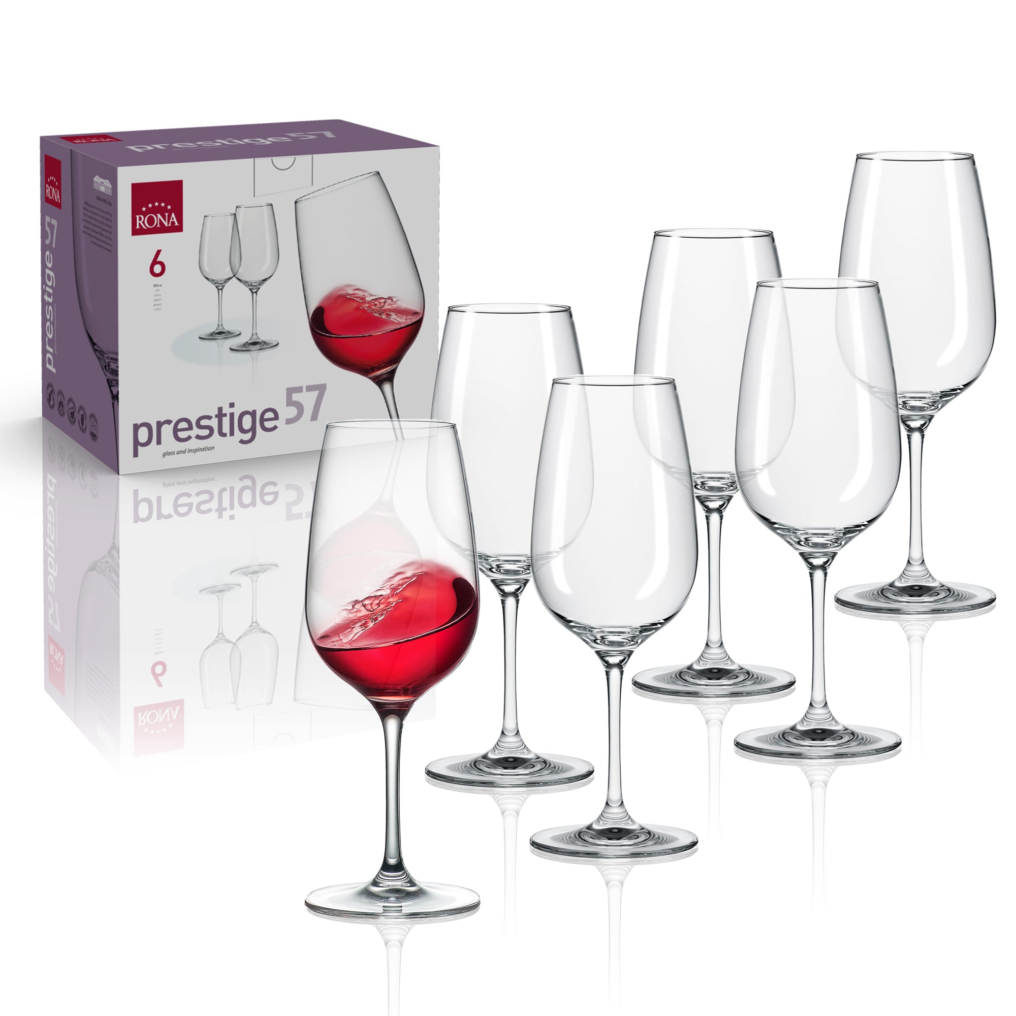 RONA Prestige 57 Wine Glass - Set of 6 - Pack image 6