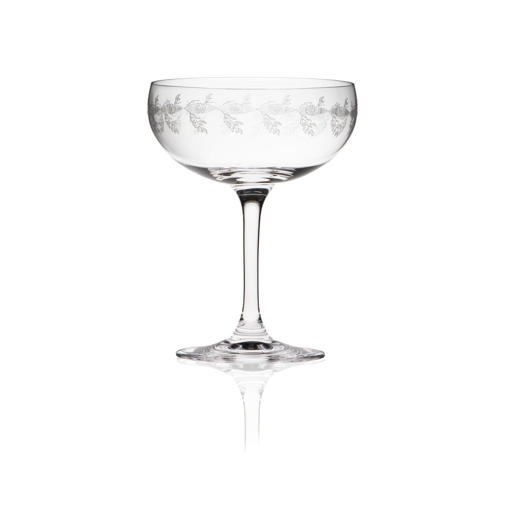 RONA Vintage Etched Coupe Glass image 2