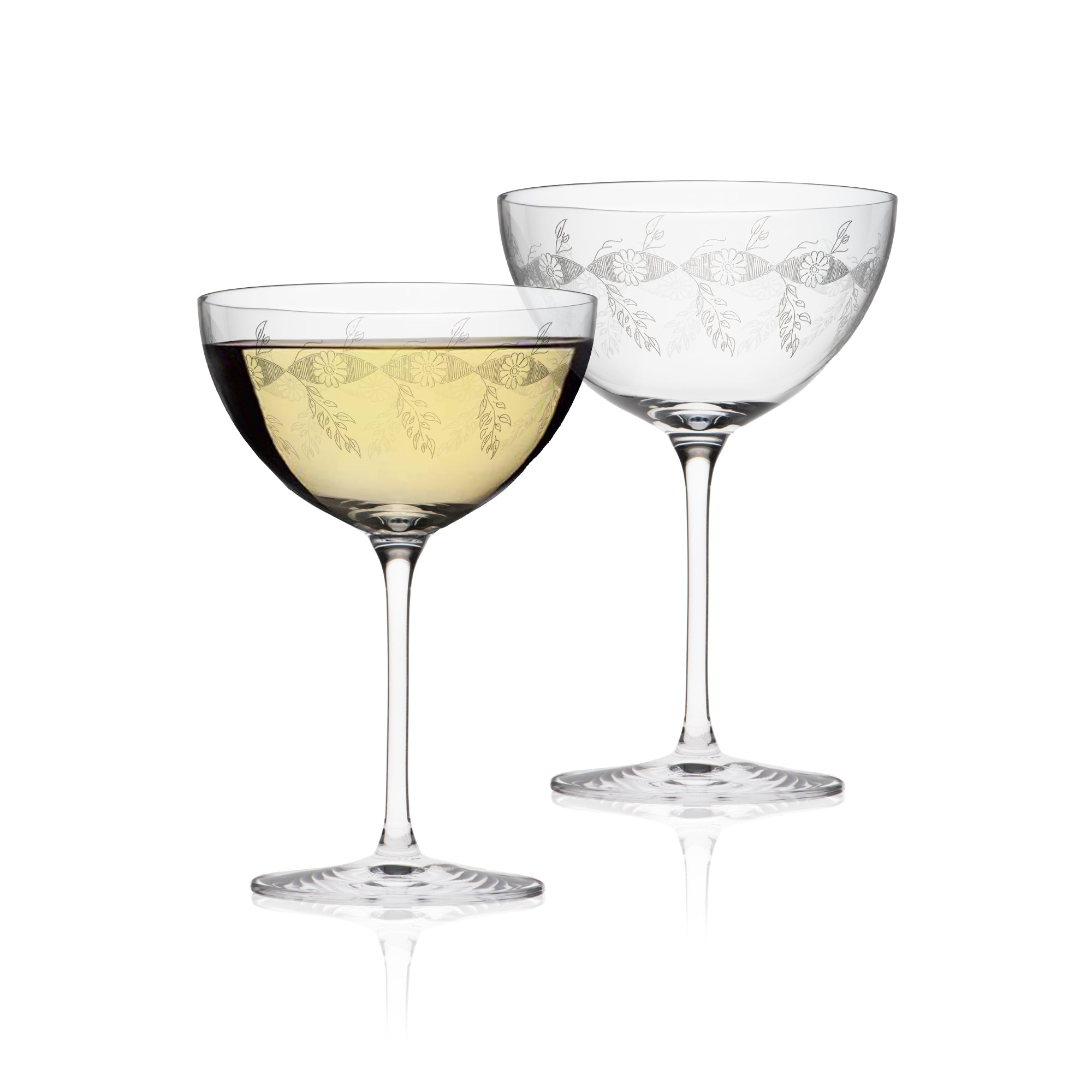 RONA Vintage Etched Saucer Glass - Set of 2 image 3