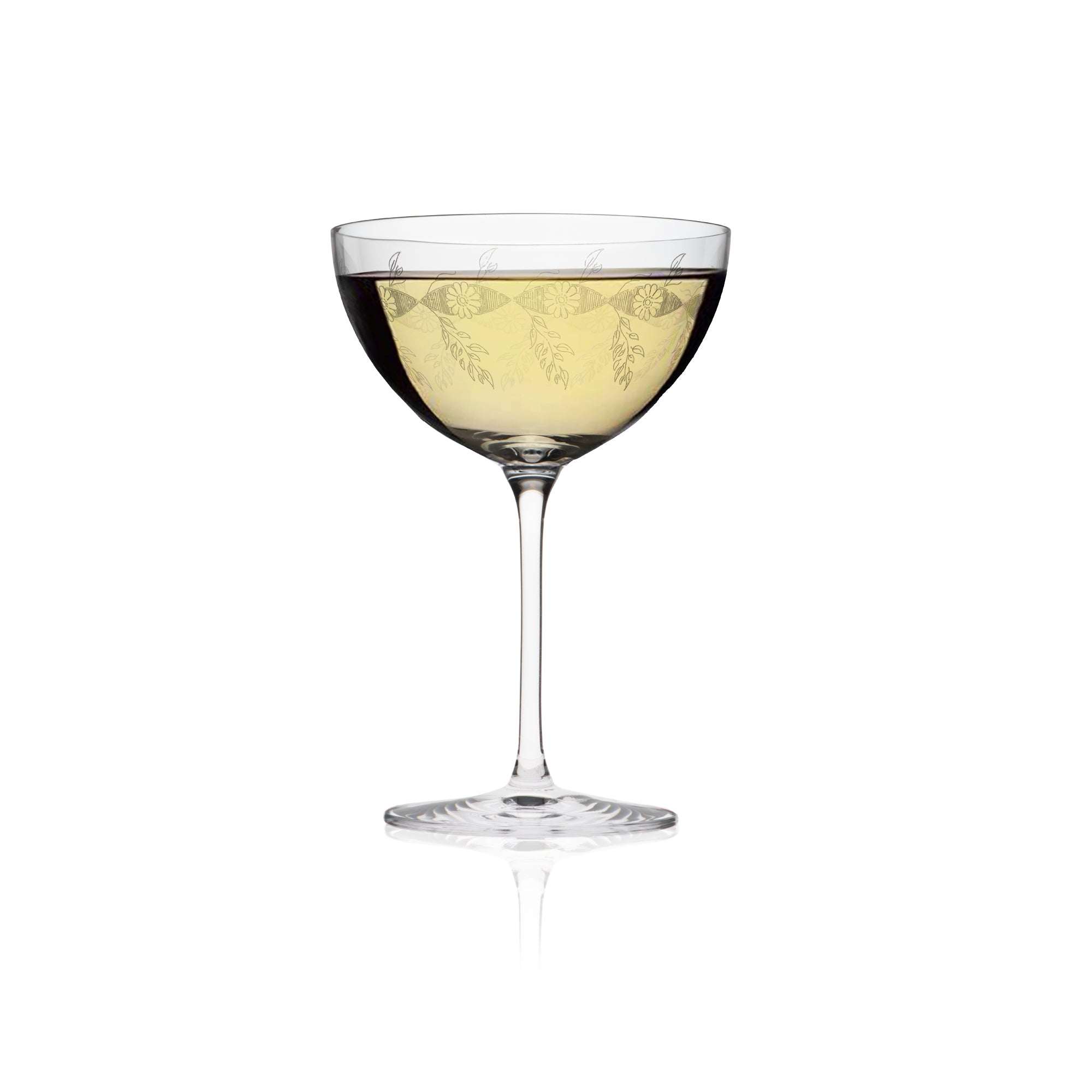 RONA Vintage Etched Saucer Glass image 1