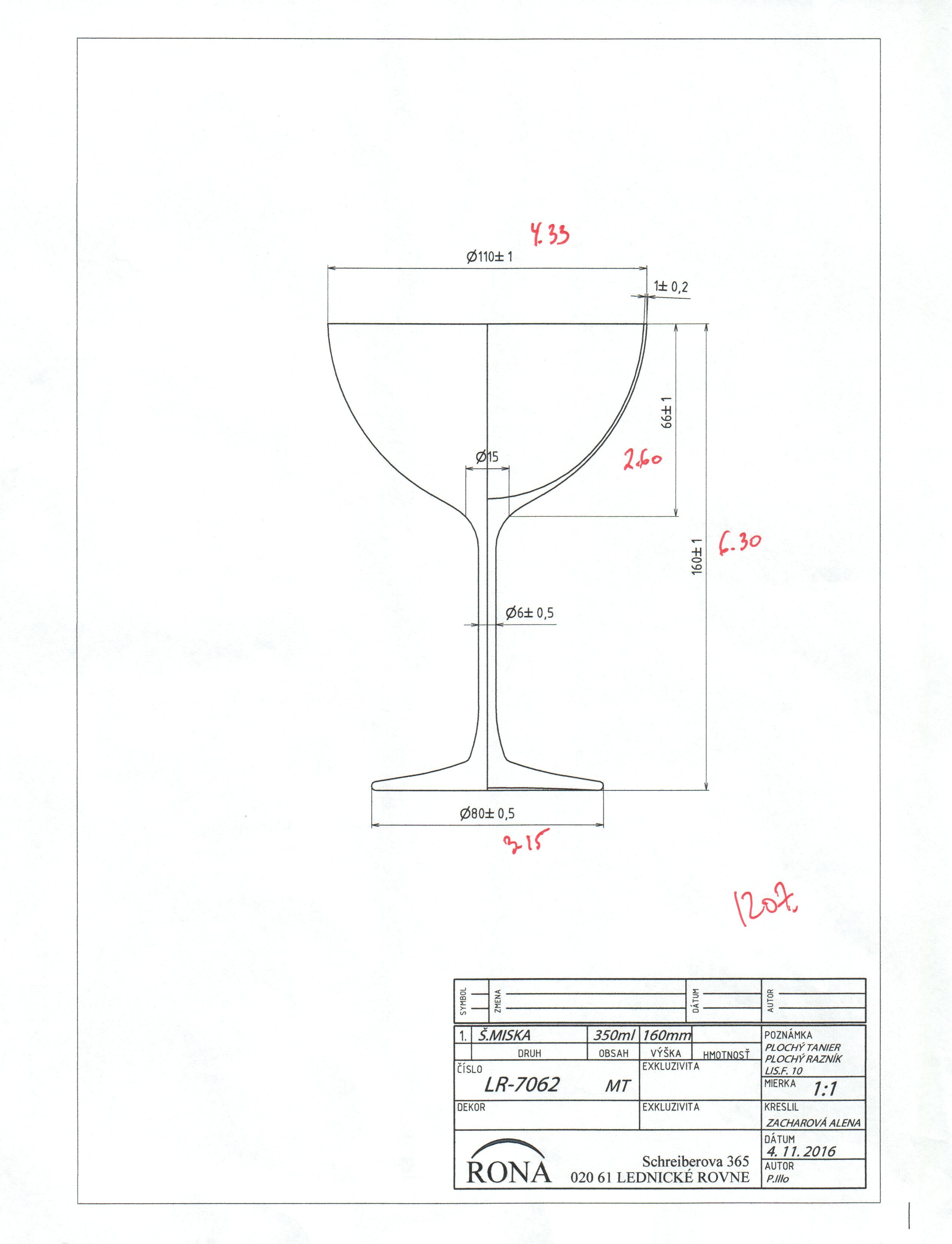 RONA Vintage Etched Saucer Glass - Volume - Dimensions image 4