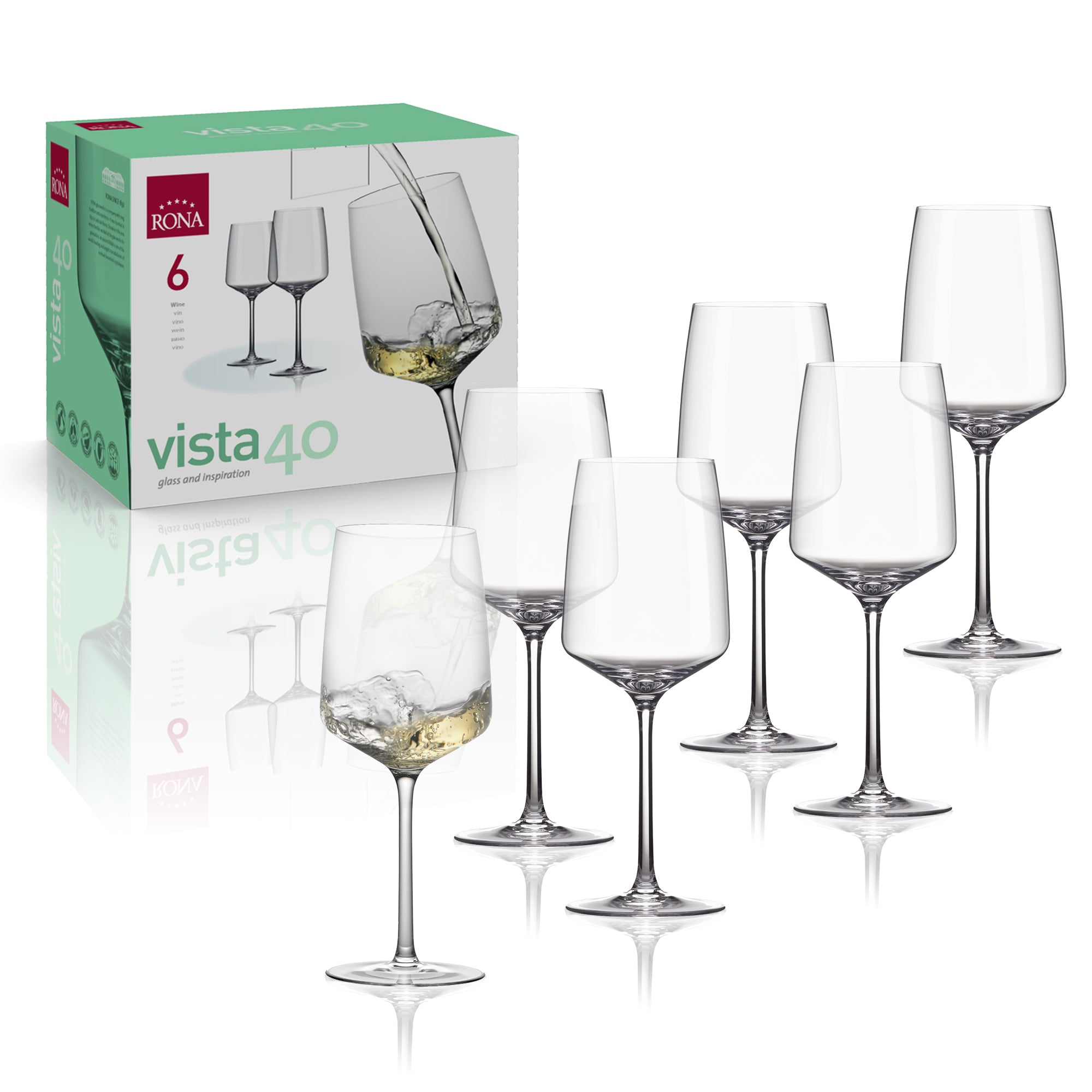 RONA Vista 40 Wine Glass - Set of 6 - Pack image 6