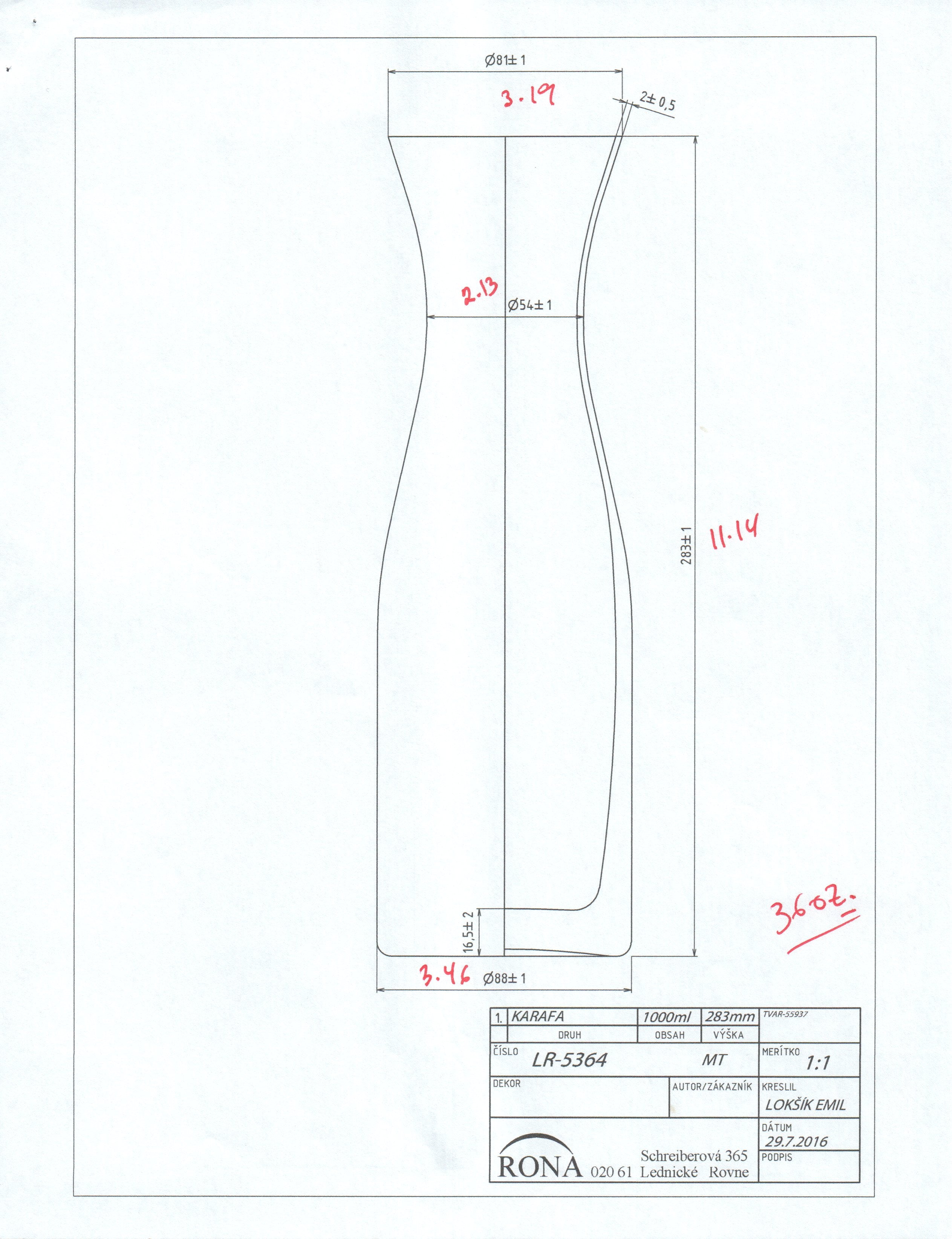 RONA Vital Carafe - Volume - Dimensions image 3
